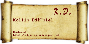 Kollin Dániel névjegykártya